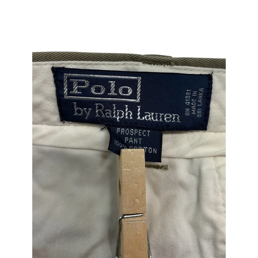Polo Ralph Lauren 34x32 Olive Green Prospect Pants Chino Flat Front Cotton